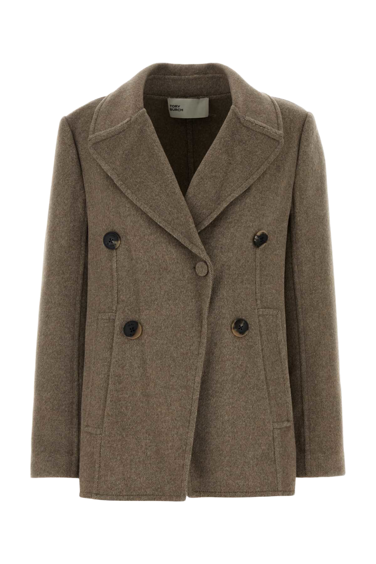 Dove Grey Wool Blend Coat Beige Shell : Cappotti