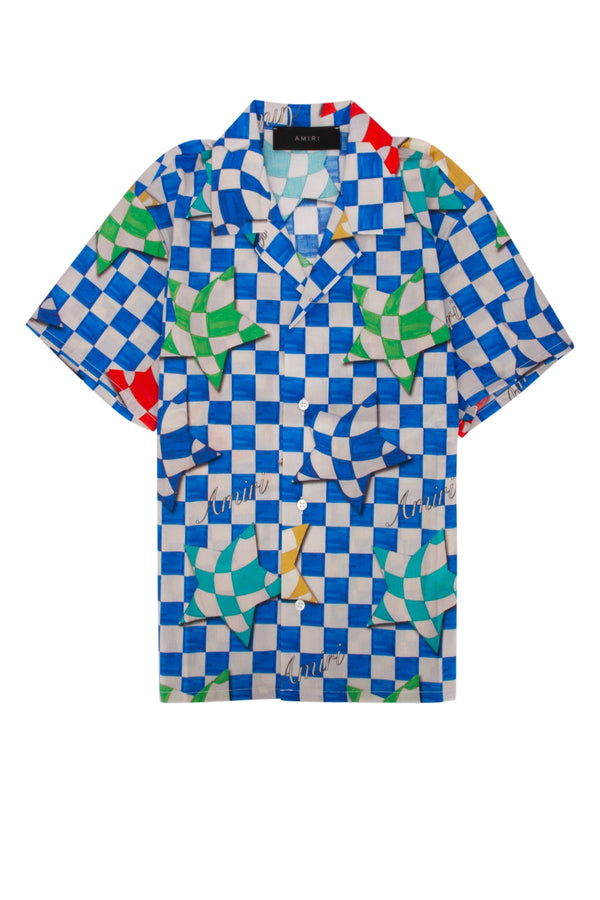Amiri Kids 100% Cotton shirt in blue