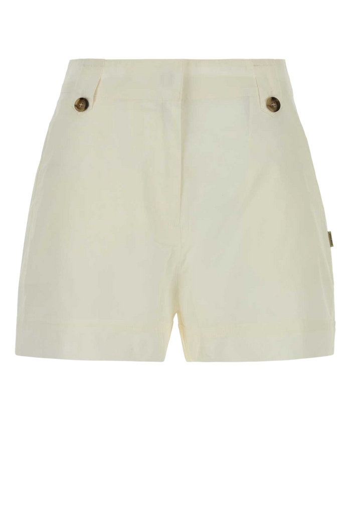 White Poplin Shorts Articwhite Exterior: Cotton