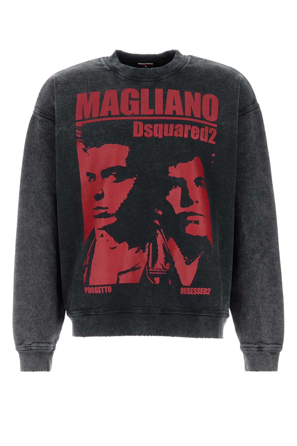 Slated Cotton Dsquared X Magliano Sweatshirt Charcoal Felpe