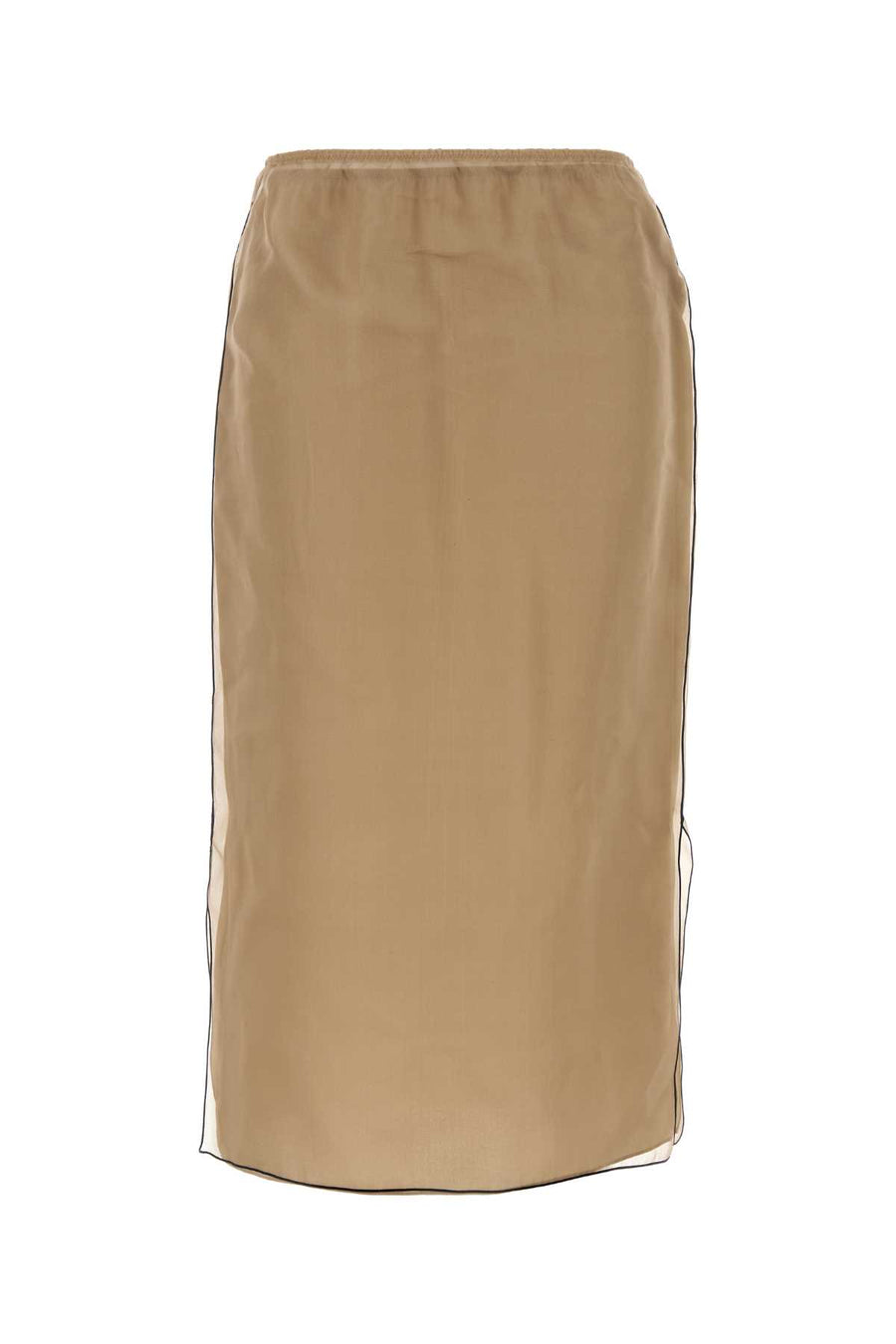 Khaite Skirt Exterior: 100% Silk; Lining: 100% Silk skirt in beige