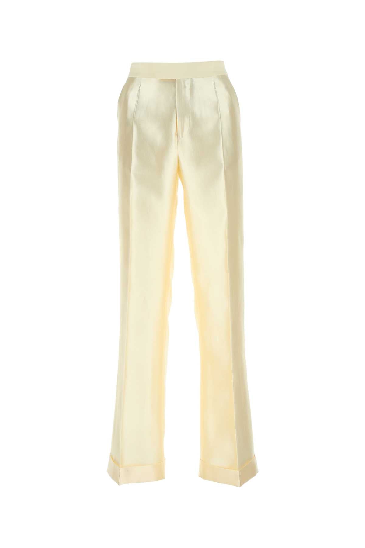 Ivory Viscosa Blend Wide-Leg Pant 102 Exterior: Viscose Cotton Silk Pantaloni