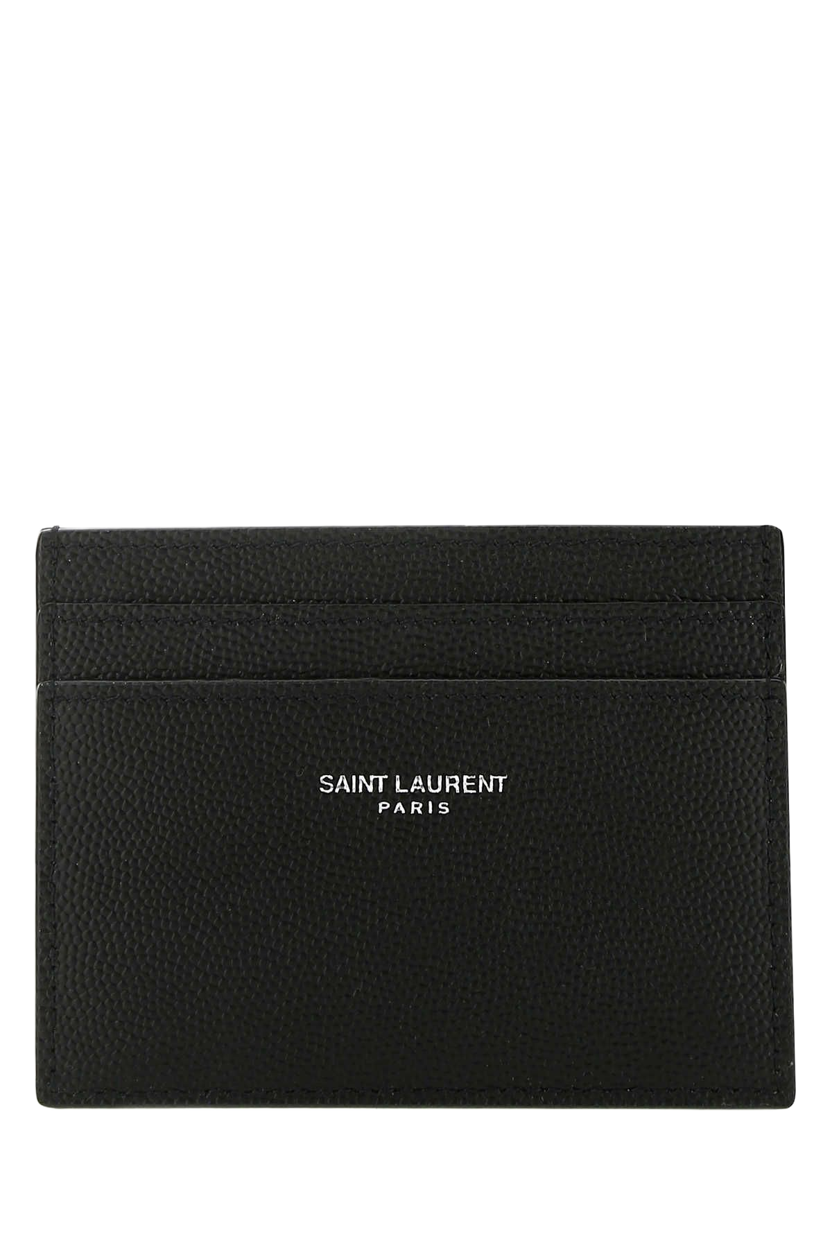 Black Leather Card Holder 1000 Calf Skin Portafogli