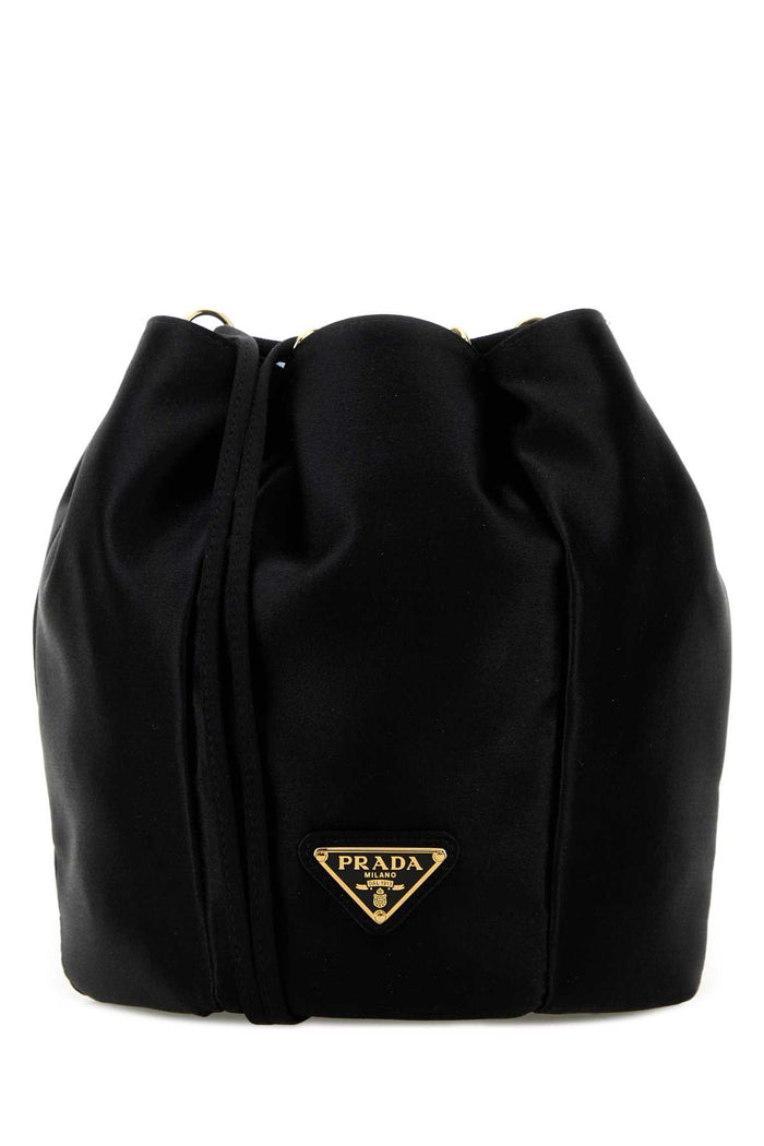 Black Satin Bucket Bag Nero Borse A Mano