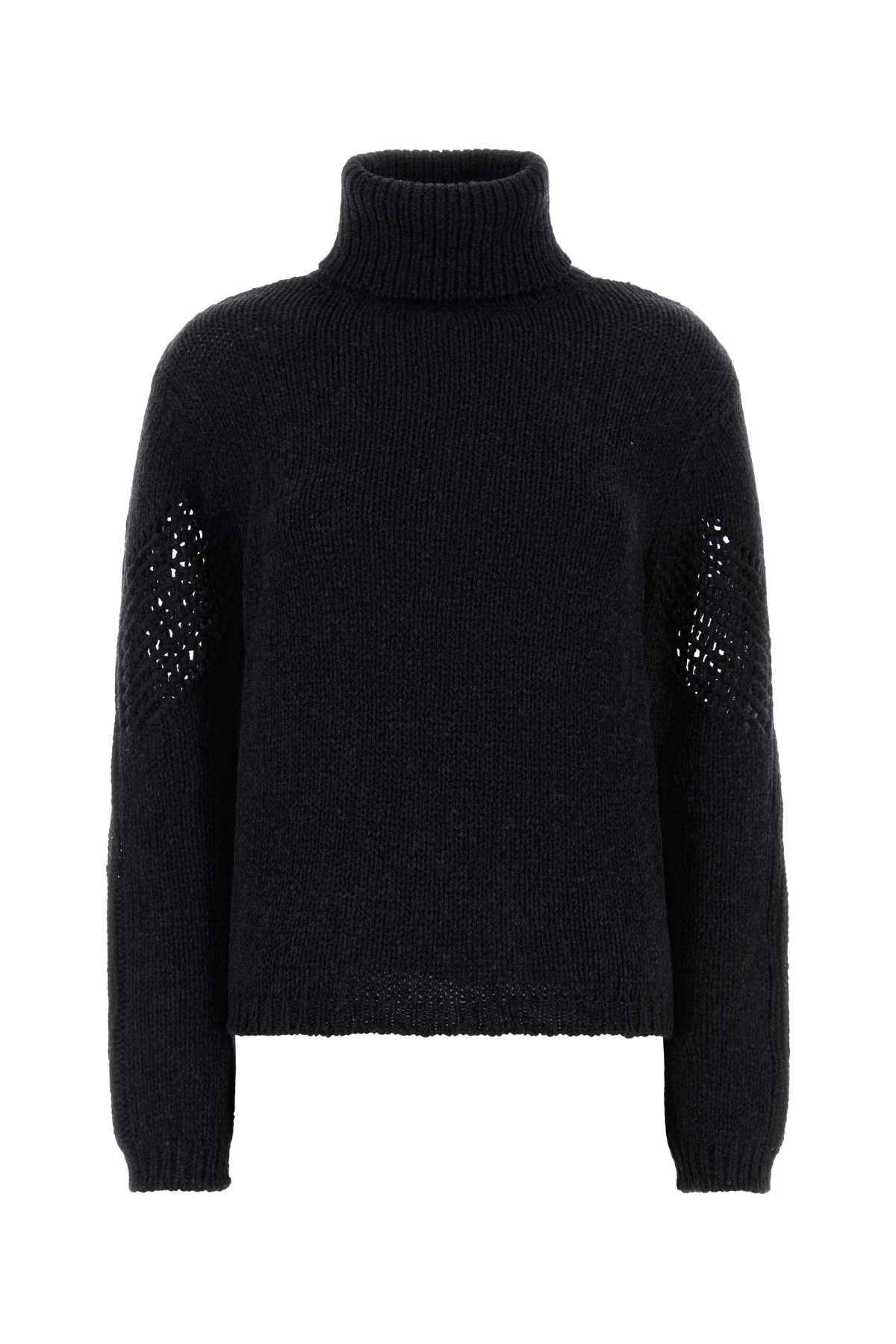 Charcoal Wool Sweater Low Twist Merino Exterior: Maglieria