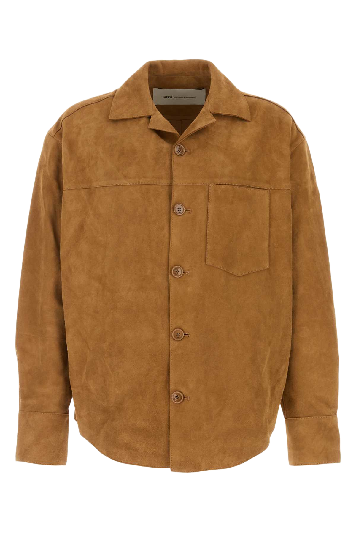 Camel Suede Oversize Shirt Caramel Exterior: Leather Camicie