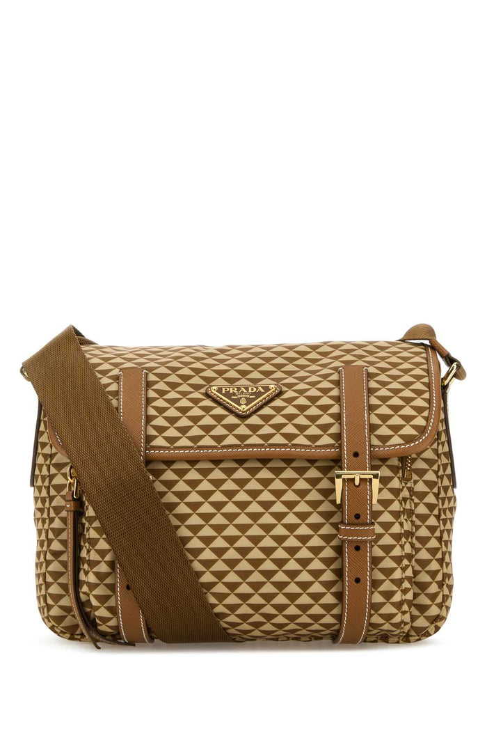 Printed Re-Nylon Crossbody Bag Caramel Poliammidericiclata-vitello Borse A Tracolla