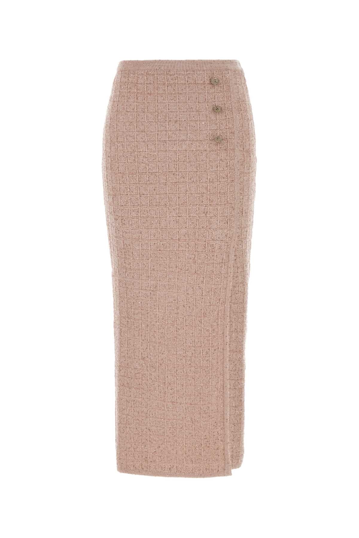Pink Boucle Skirt Gonne