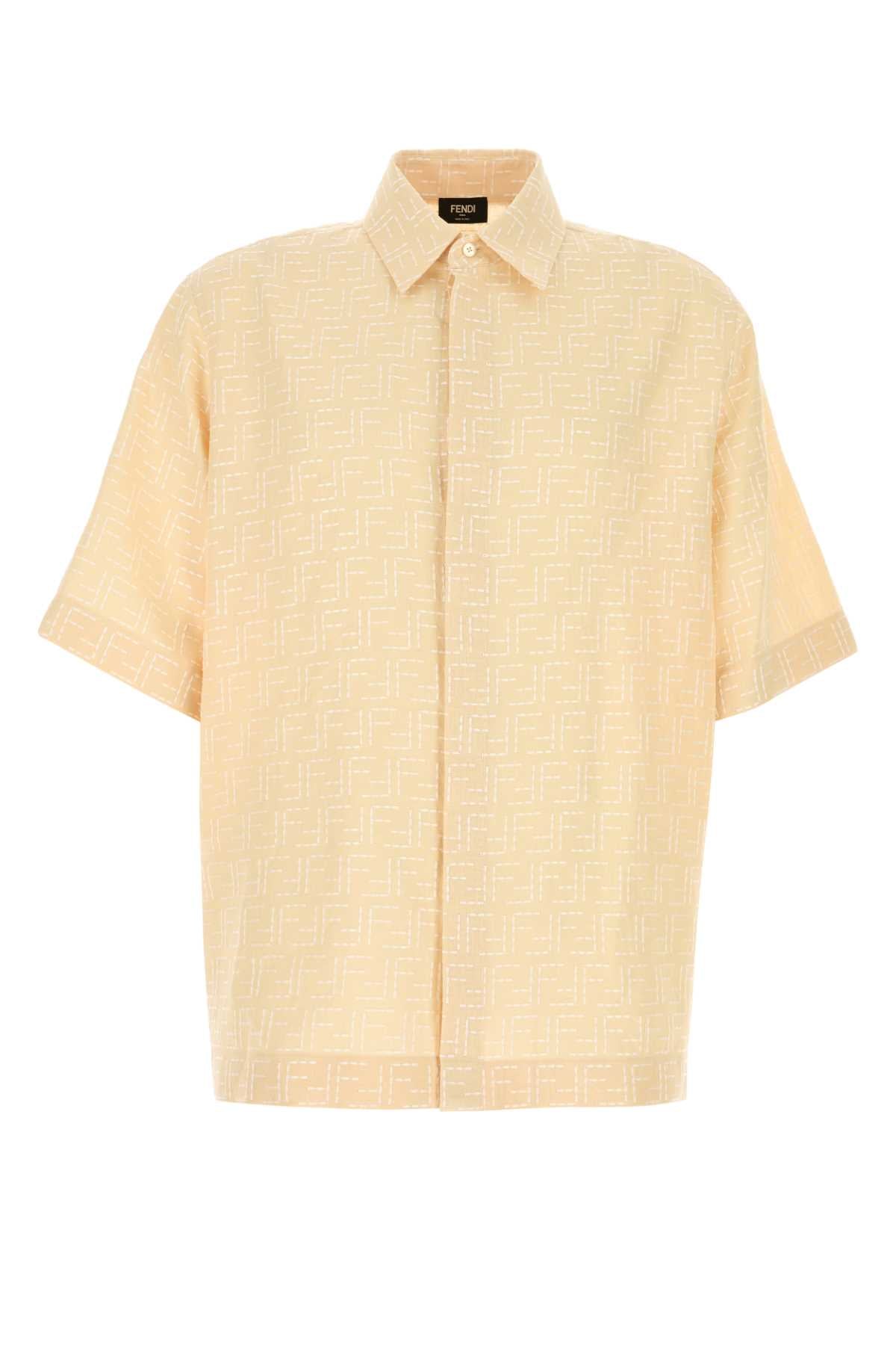 Cream Linen Blend Shirt Butter Exterior: Cotton Camicie