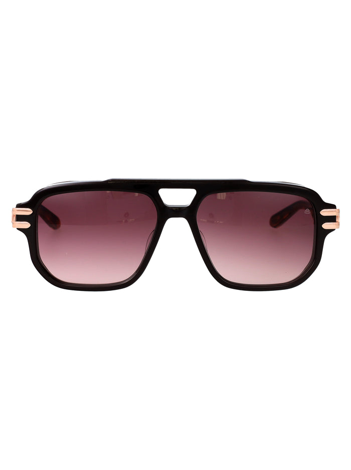 The Hustler I Rose Gold Plated Dark Brown Titanium Sunglasses