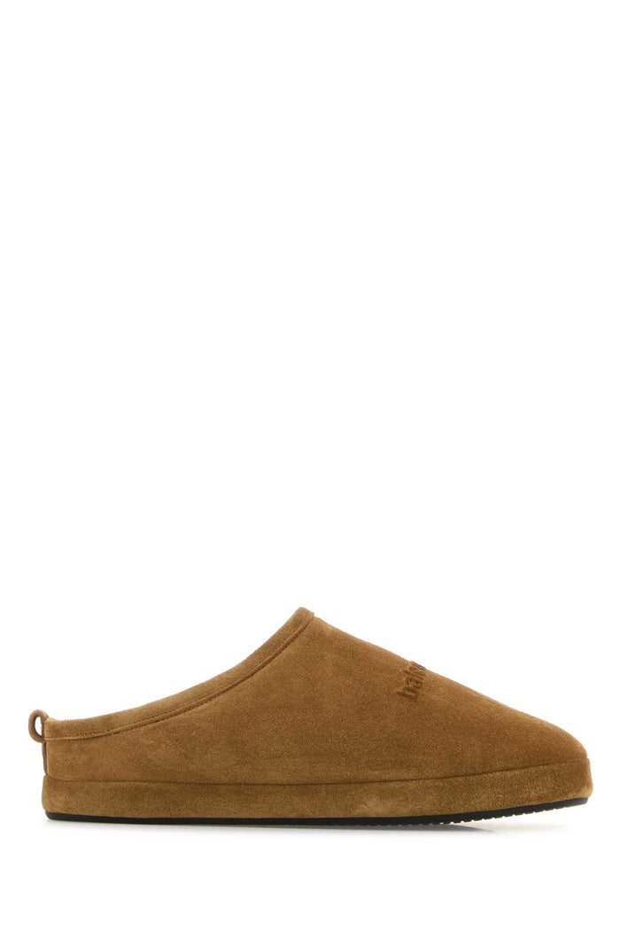 Camel Suede Alaska Ankle Slippers Brownwhite