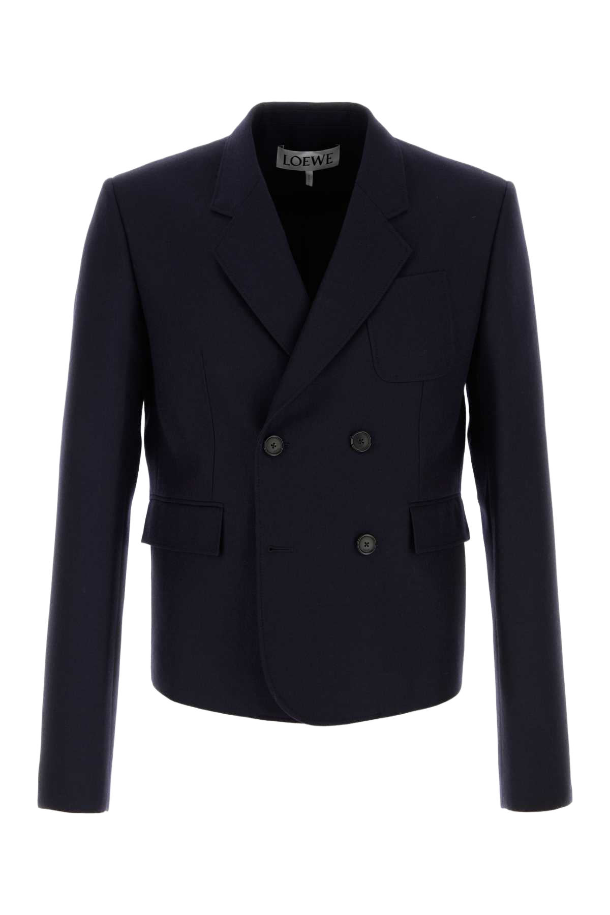 Navy Blue Wool Blazer Navymelange Giacche E Gilet