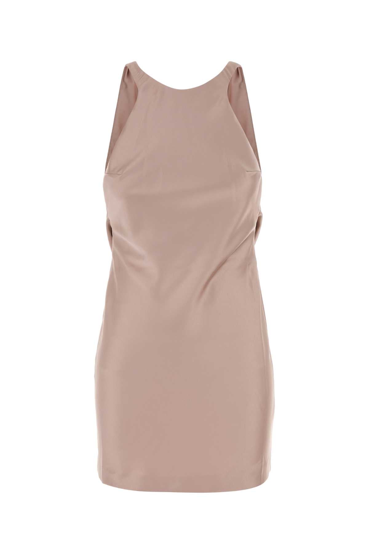Pink Satin Carmen Mini Dress Perla Abiti