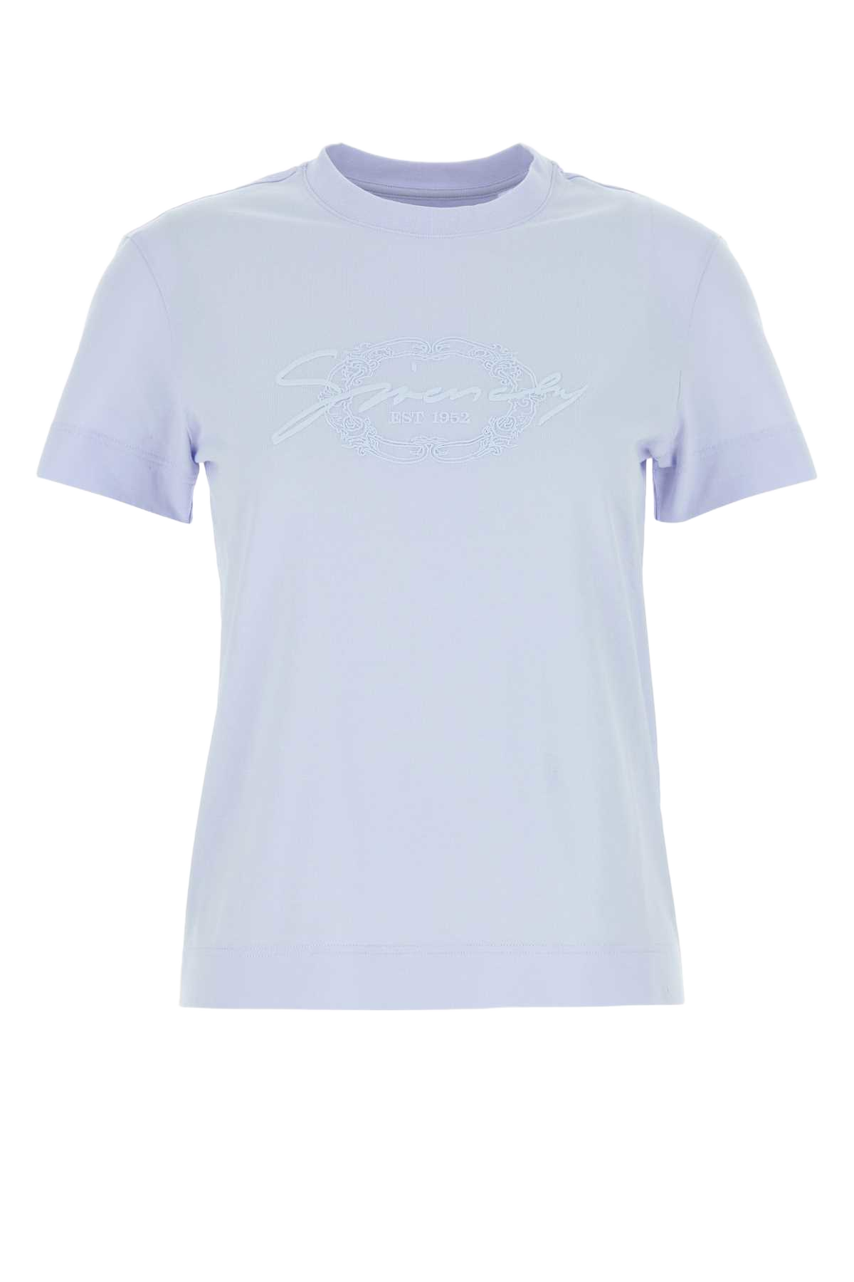 Powder Blue Cotton T-Shirt Babyblue Exterior