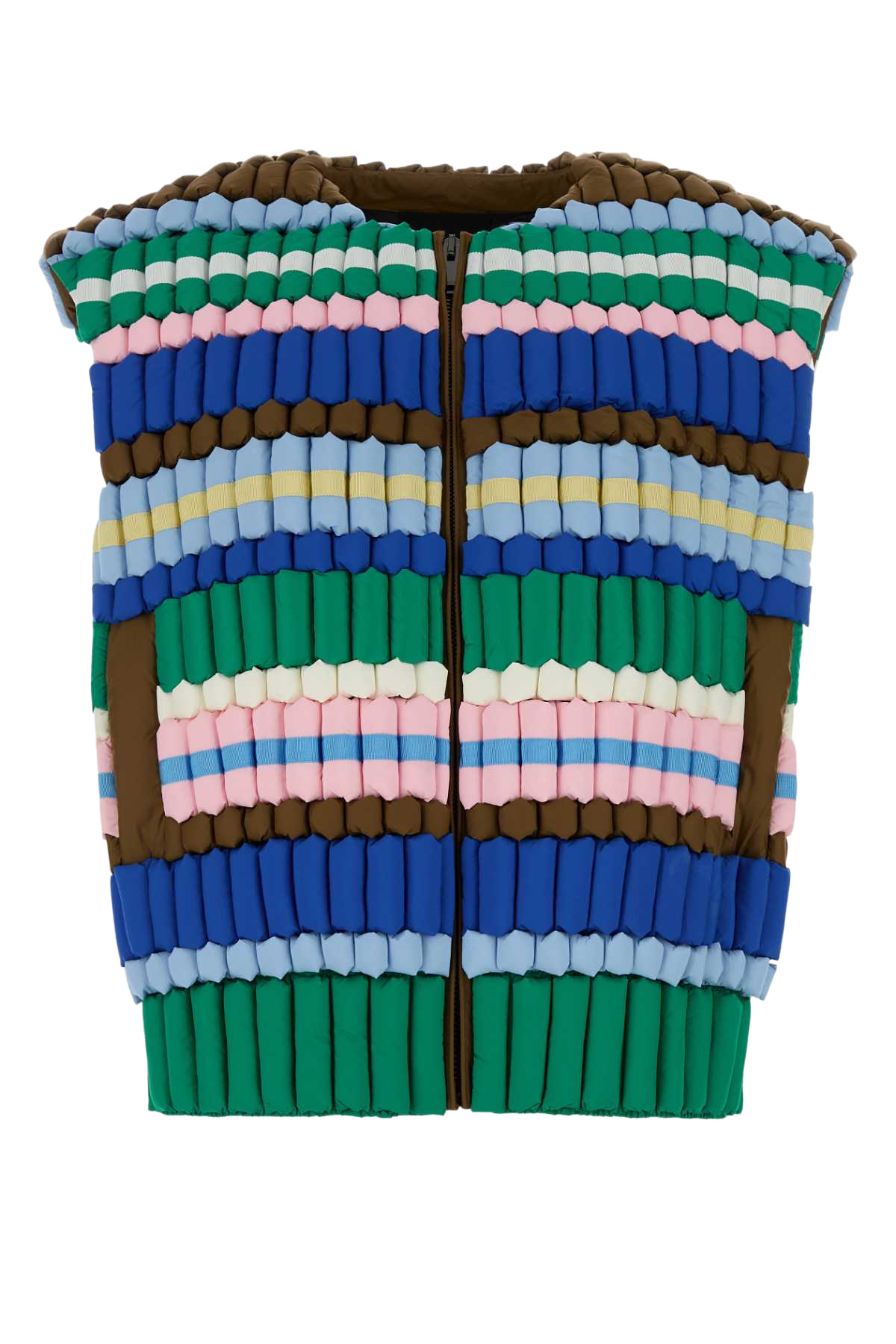 Multicolor Nylon Vest Pinkgreenmulti Giacche E Gilet