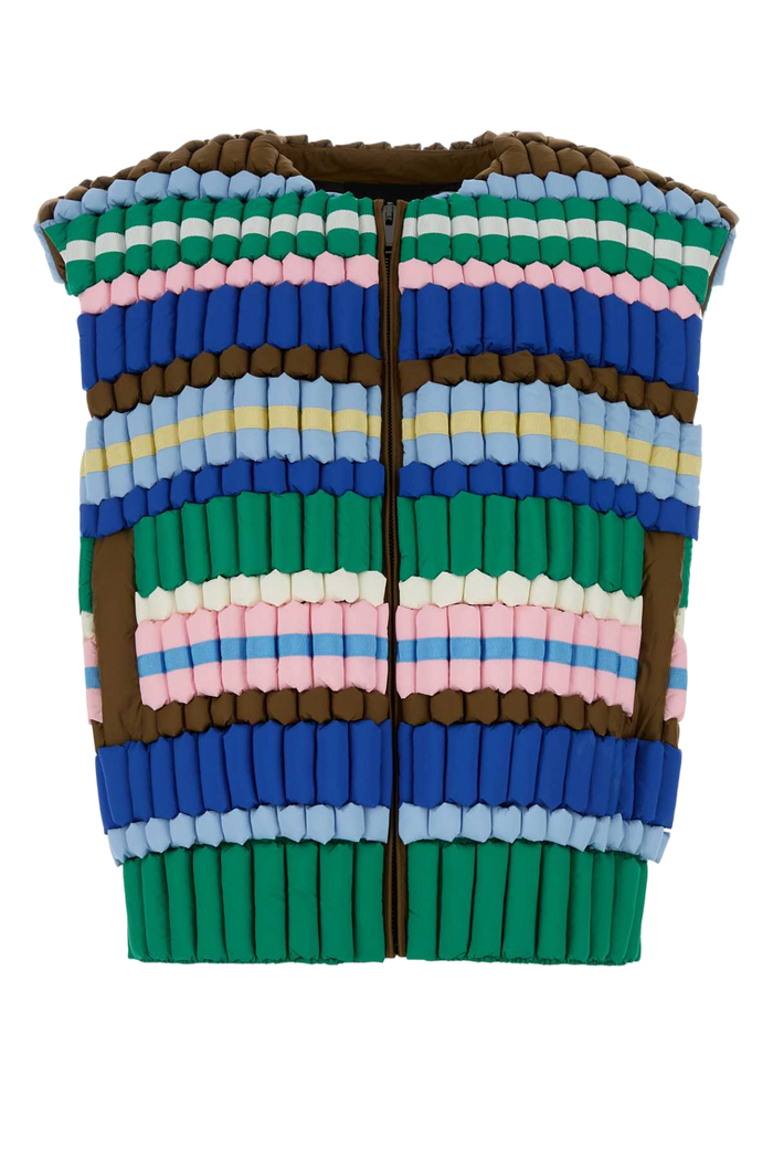 Multicolor Nylon Vest Pinkgreenmulti Giacche E Gilet