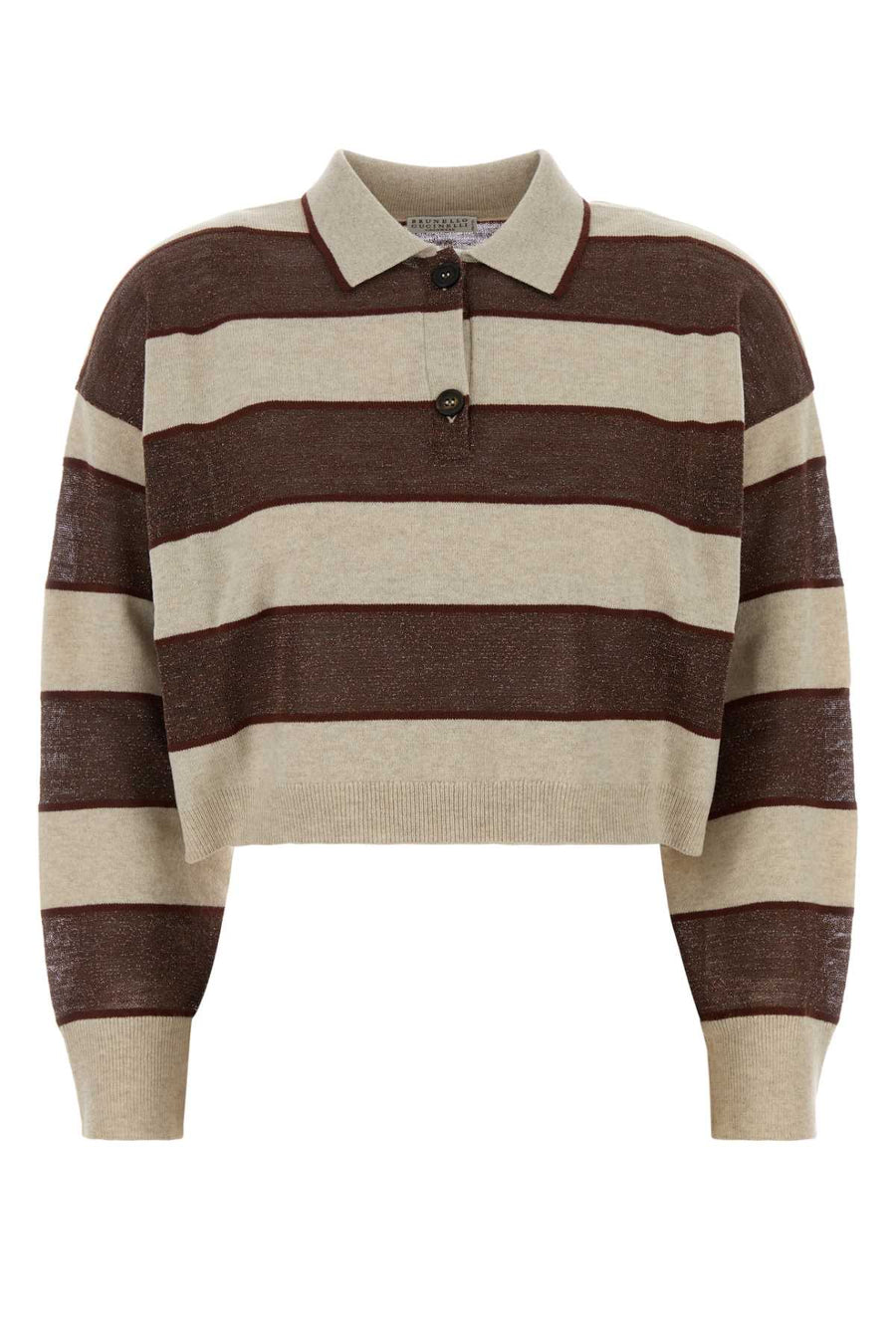 Brunello Cucinelli Sweater 60% Virgin wool polo sweater in brown