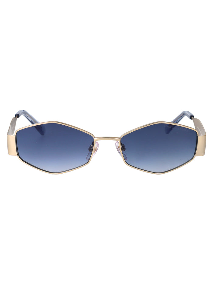 Marc 496-Shiny Gold Blue Metal Sunglasses
