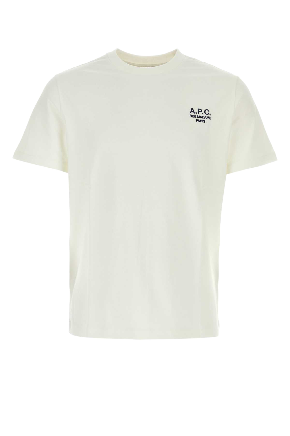 White Cotton T-Shirt Blancdarknavy Coton Biologique