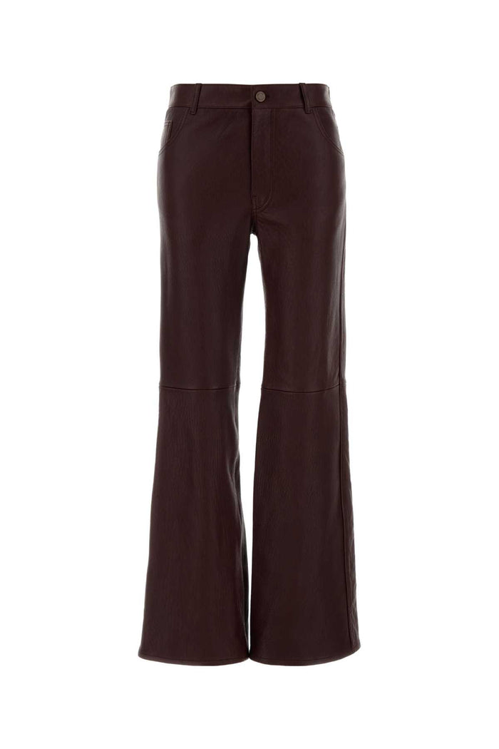 Grape Leather Flared Pant Fullvioline Exterior: Lamb Pantaloni