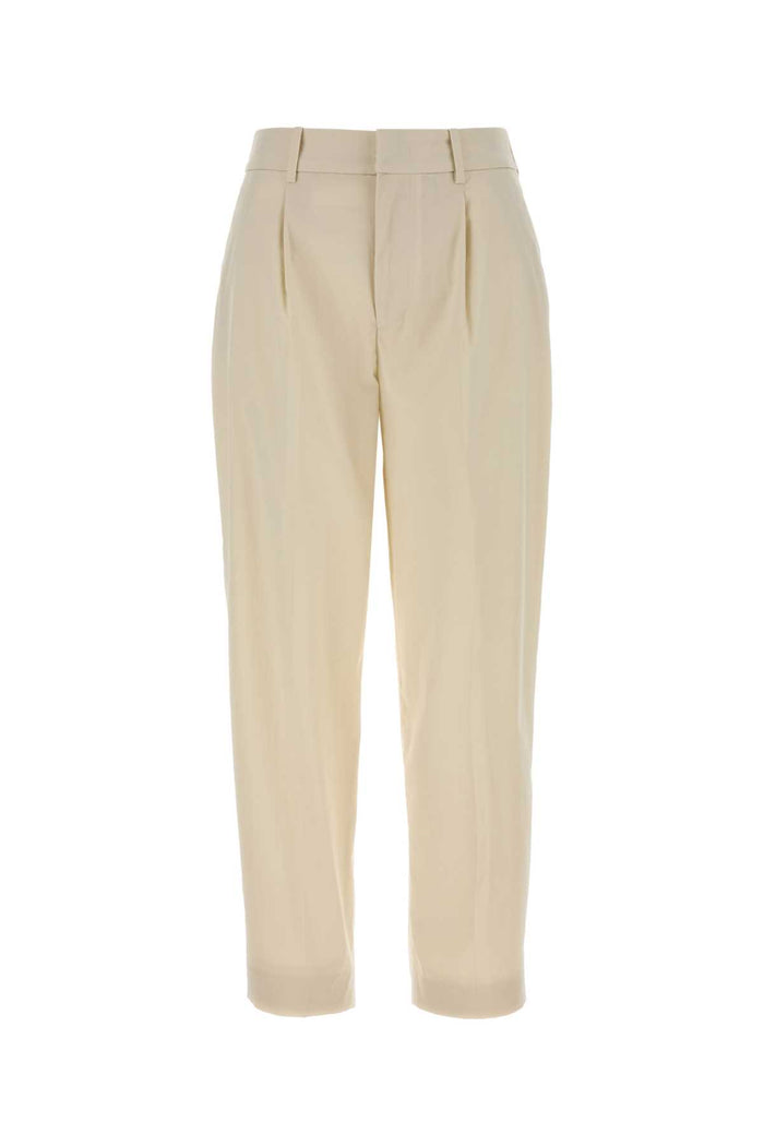 Ivory Stretch Cotton Blend Daisy Pant Bianco Pantaloni