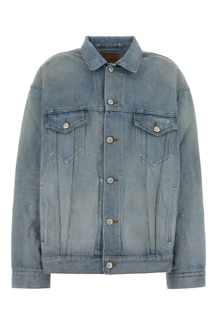 Denim Jacket Dirty Light Blue Giubbini
