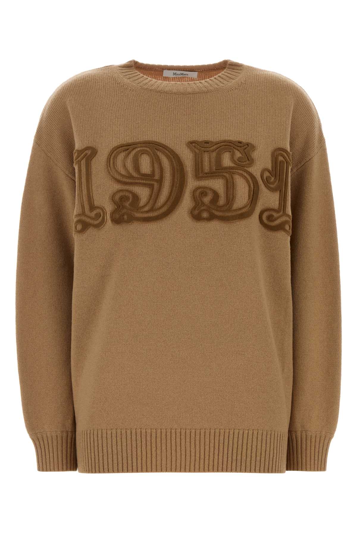 Camel Wool Blend Fido Sweater Cammello Exterior: Cashmere Maglieria