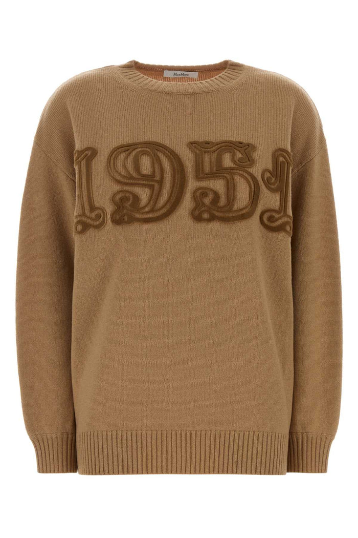 Camel Wool Blend Fido Sweater Cammello Exterior: Cashmere Maglieria