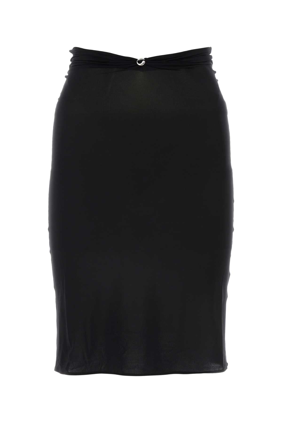 Black Stretch Nylon Triangle Skirt Exterior: Elastane Gonne