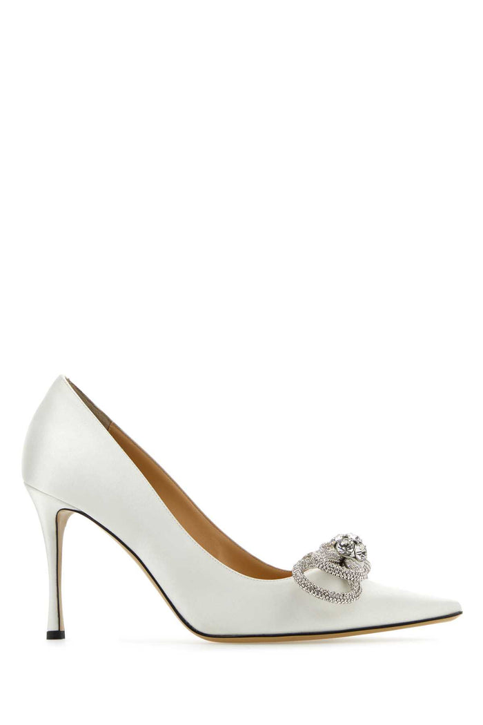 White Satin Pumps Scarpe Con Tacco