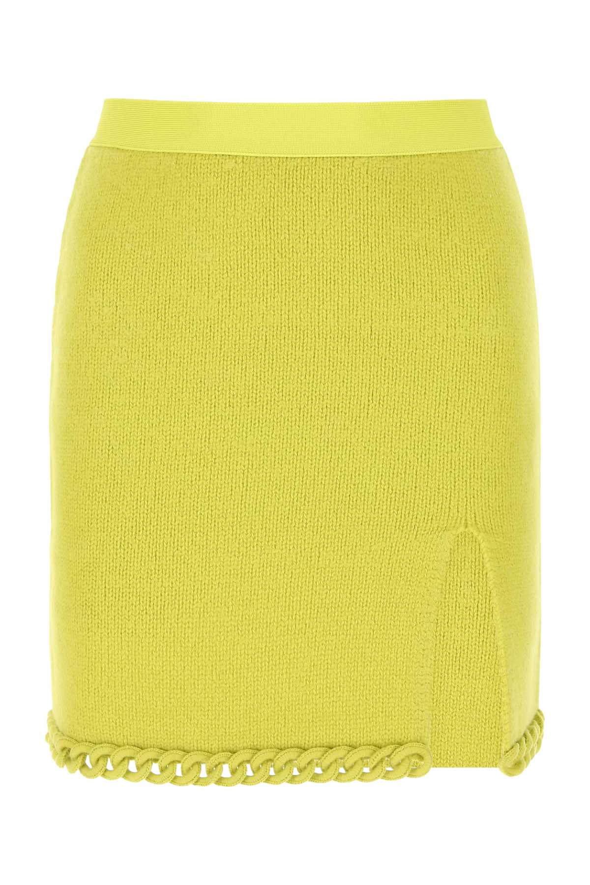 Acid Green Wool Mini Skirt 7275 Exterior: Gonne