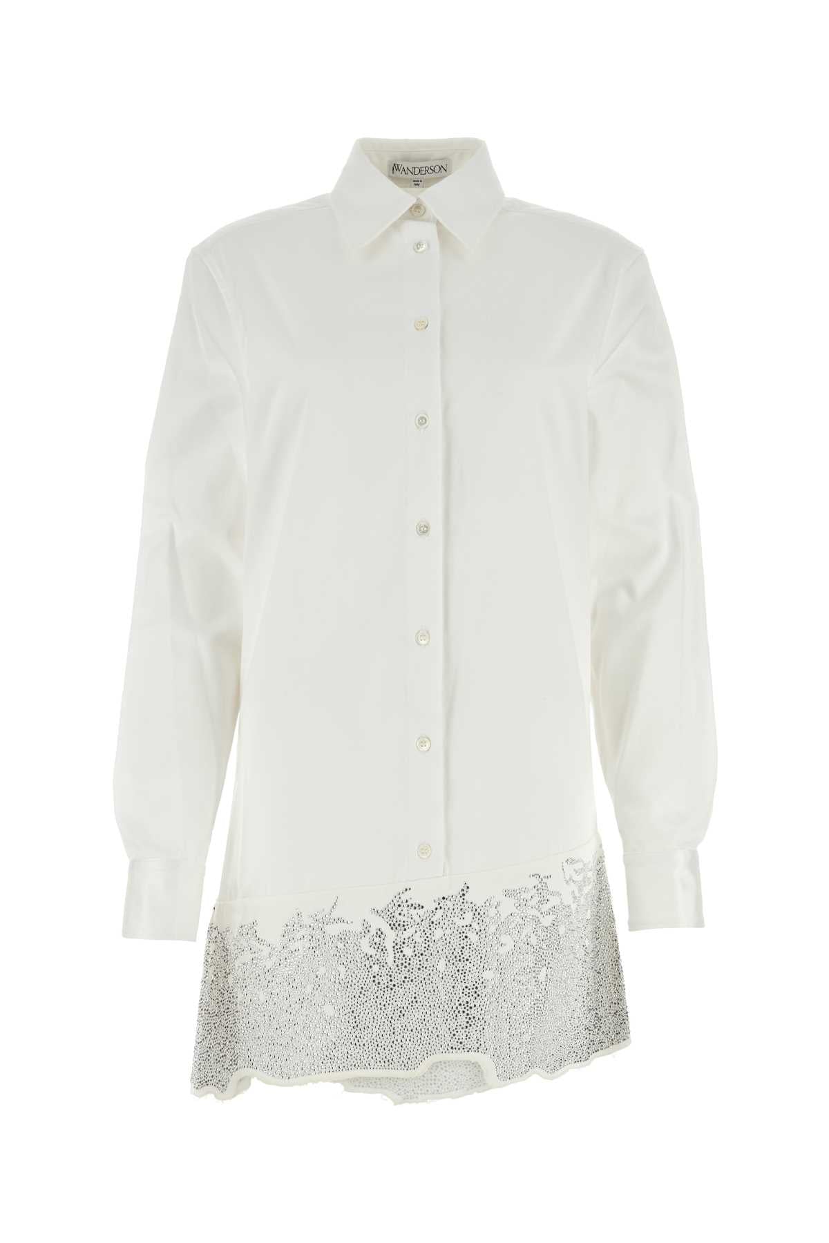 White Cotton Shirt Mini Dress Exterior: Abiti