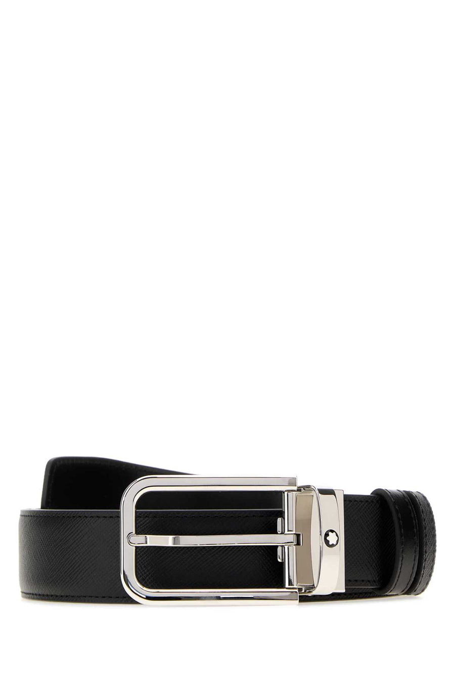 Black Leather Reversible Belt Blackblack Cinture