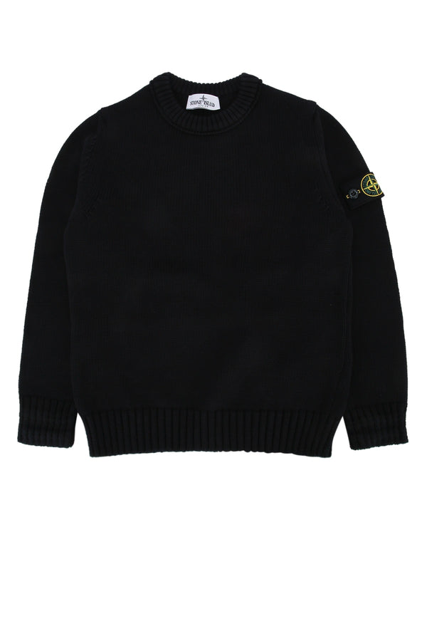 Stone Island Kids Neck 5% Polyamide + 95% Cotton sweater in black