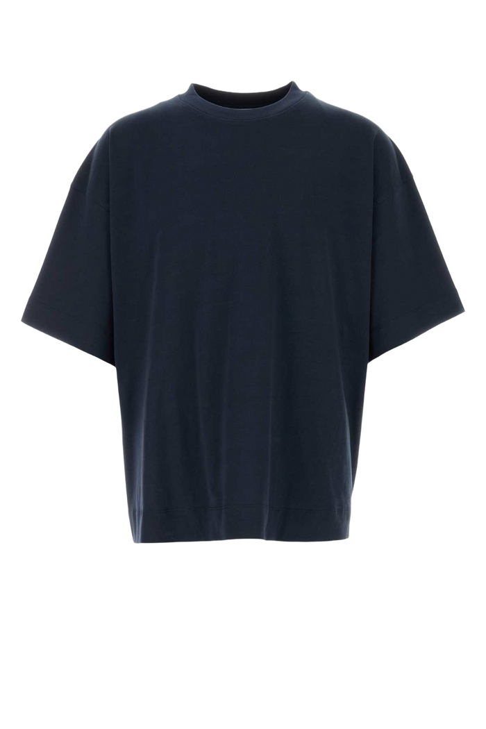 Midnight Blue Cotton Heno Oversize T-Shirt Navy