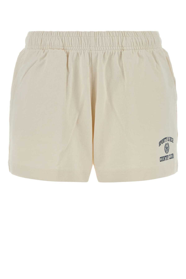 Sporty & Rich Crest 100% Cotton shorts in beige