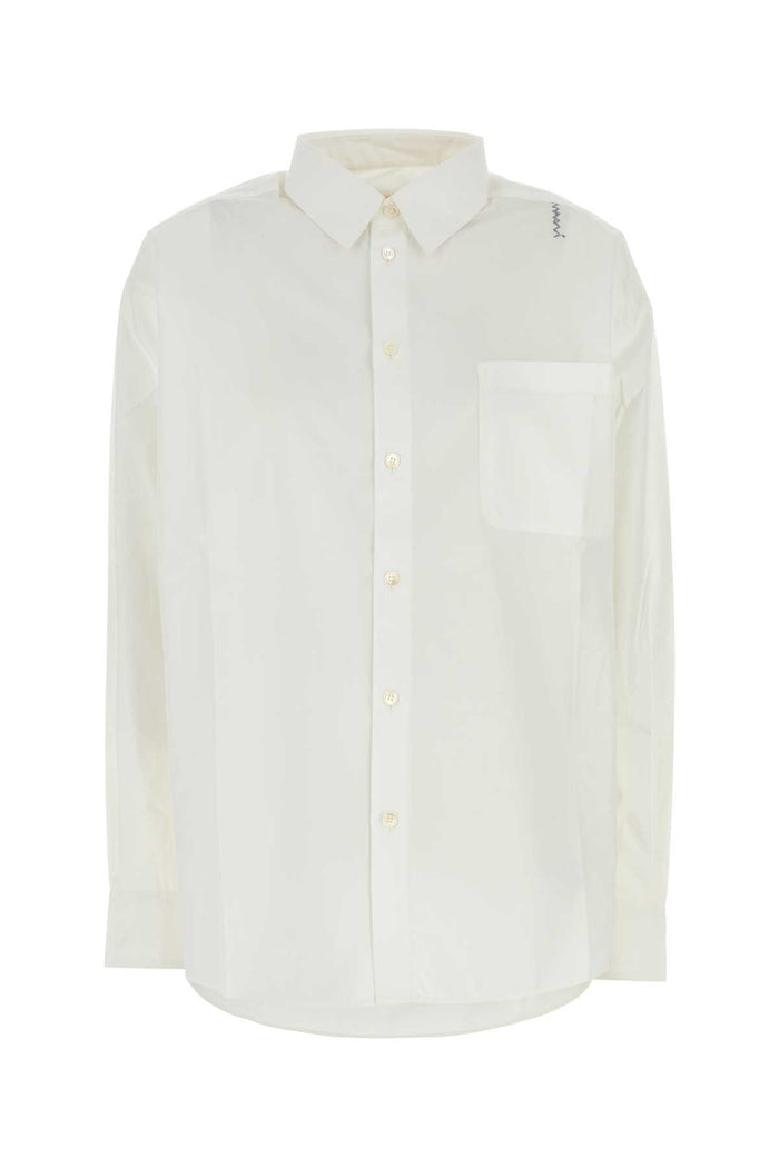White Poplin Shirt Lilywhite Exterior: Cotton Camicie
