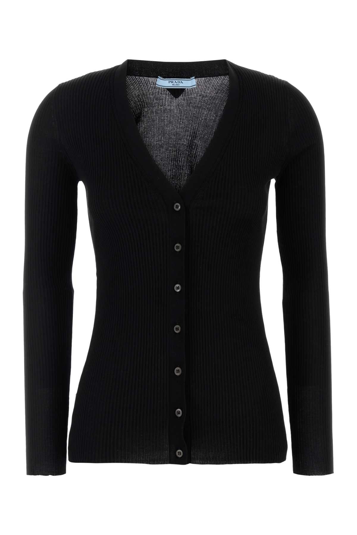 Black Cotton Cardigan Nero Co-trochusniloticus Maglieria