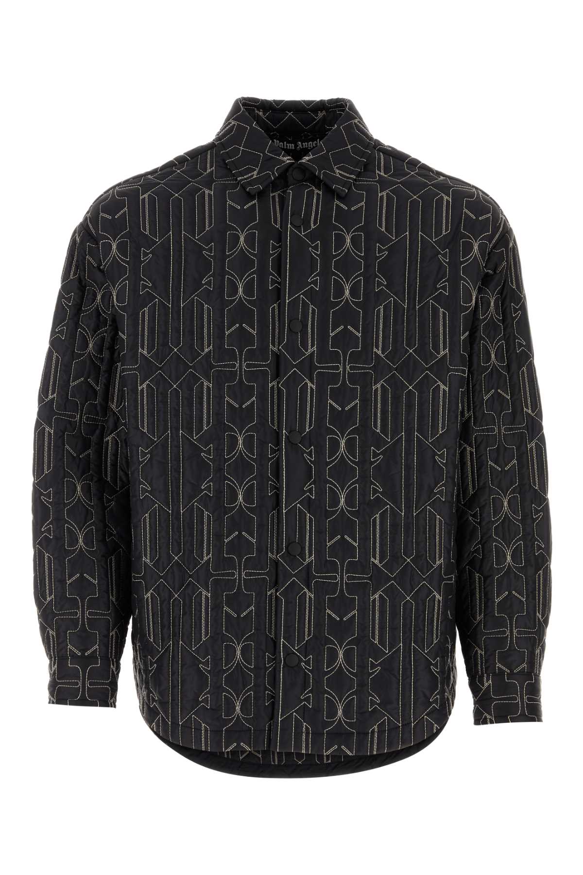 Embroidered Nylon Padded Shirt Anthracite Camicie