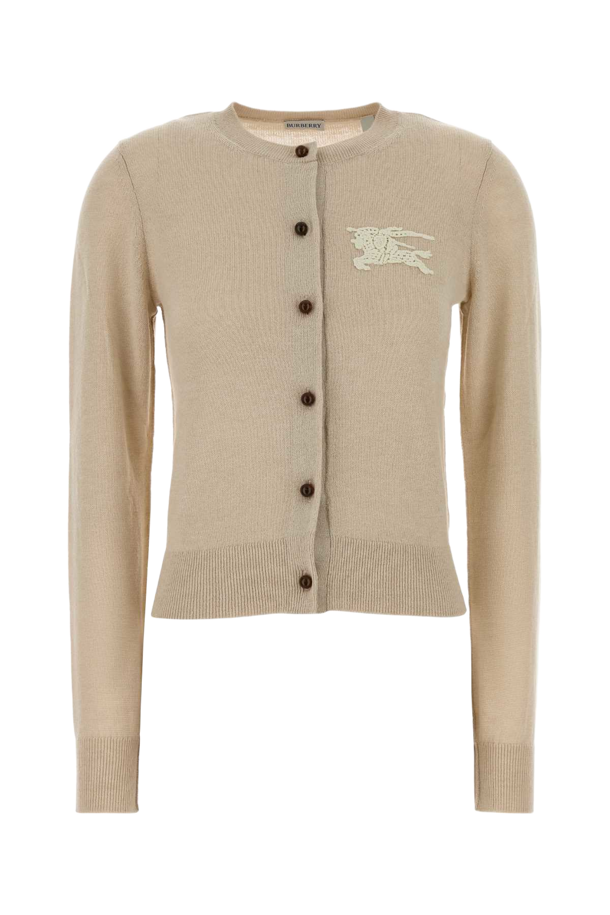 Beige Cotton And Wool Cardigan Easelbeige Exterior: Maglieria