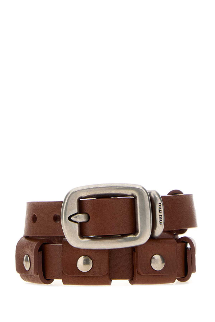 Brown Leather Bracelet Tabaccoarg.vecchio Bracciali