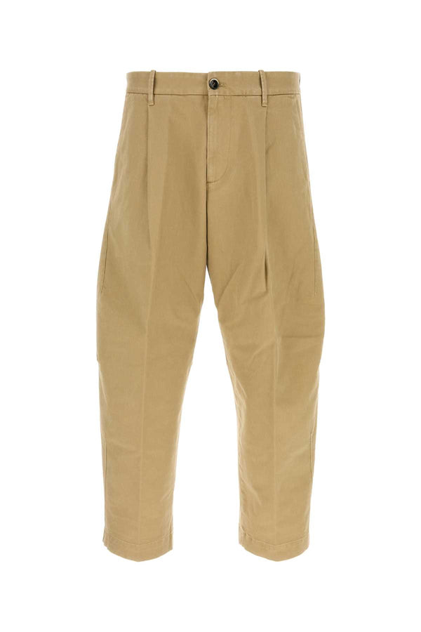 Nine In The Morning Squad Exterior: 98% Cotton 2% Polyurethane trousers in beige