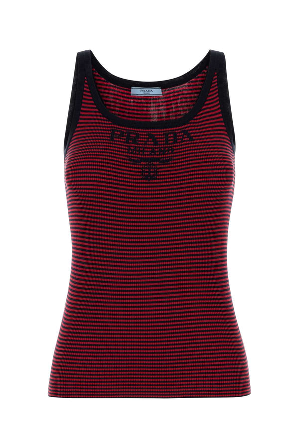 Prada 100% Recycled silk tank top in red
