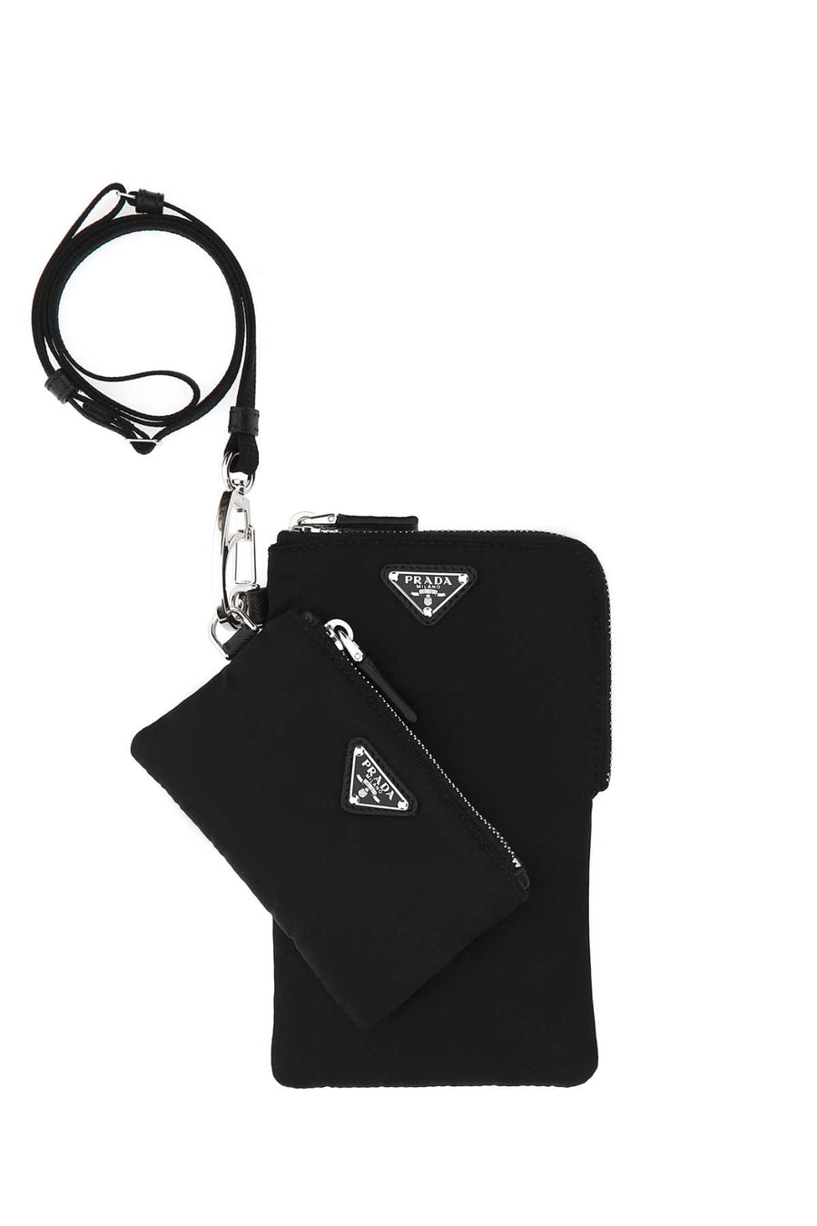 Prada 100% Recycled Polyamide card case in black