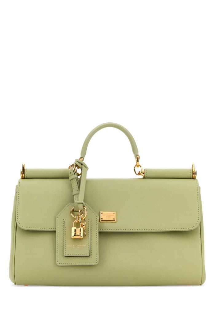 Pastel Green Leather My Sicily Handbag Salvia1 Pvc Vitello Borse A Mano