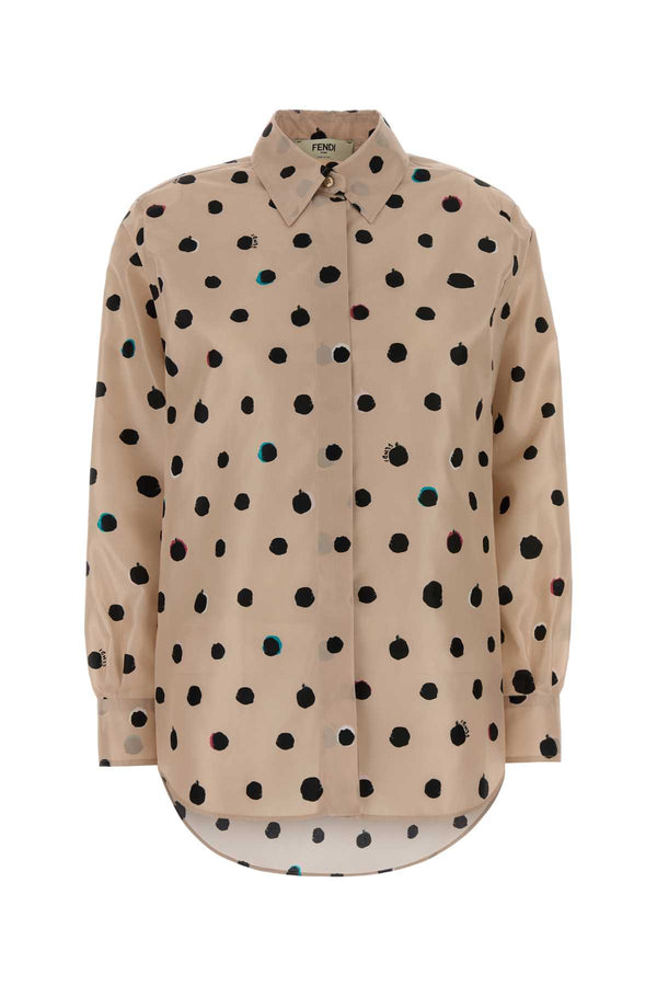Fendi Falena 100% Silk shirt in beige