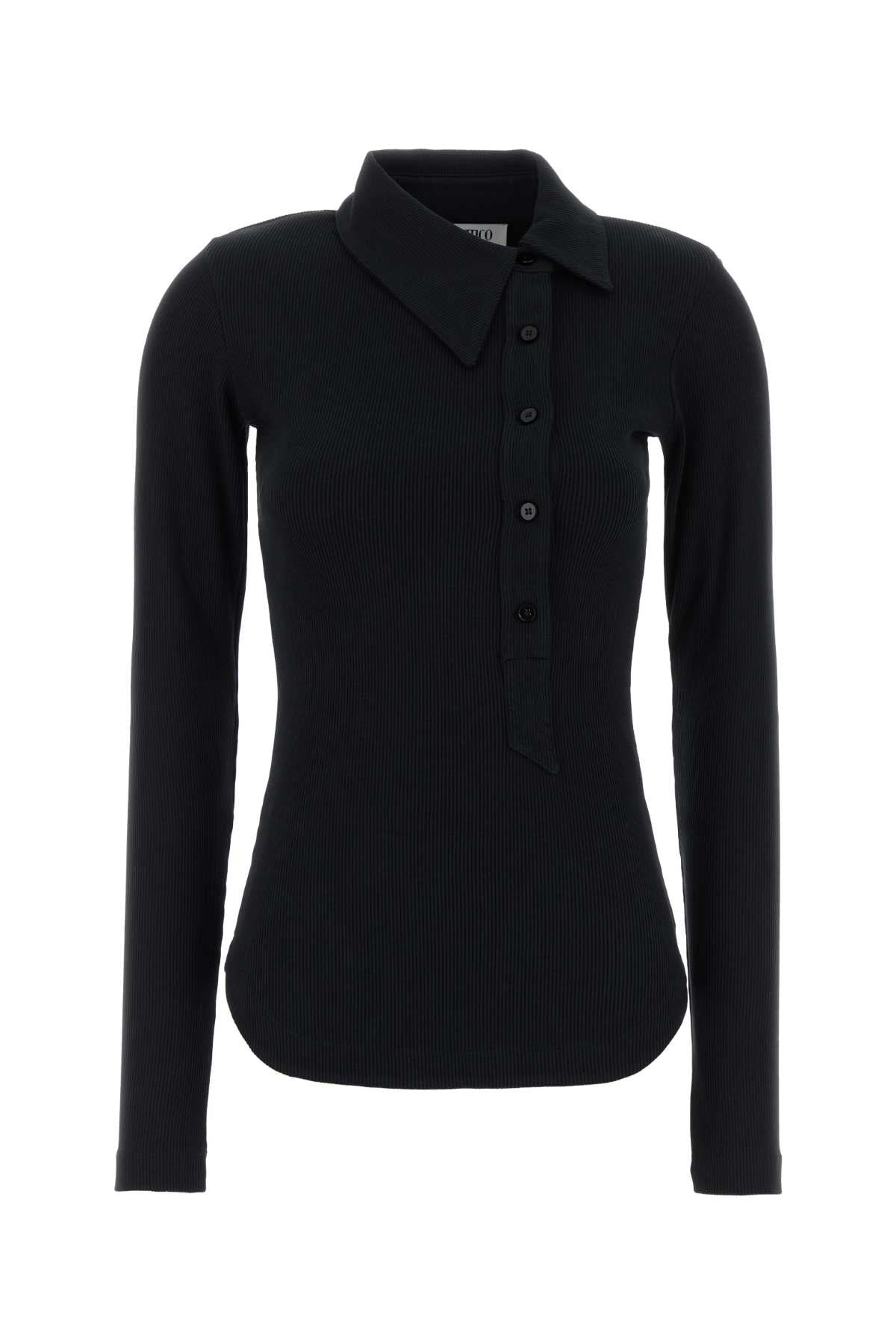 Black Exterior: Cotton Elastane Polo