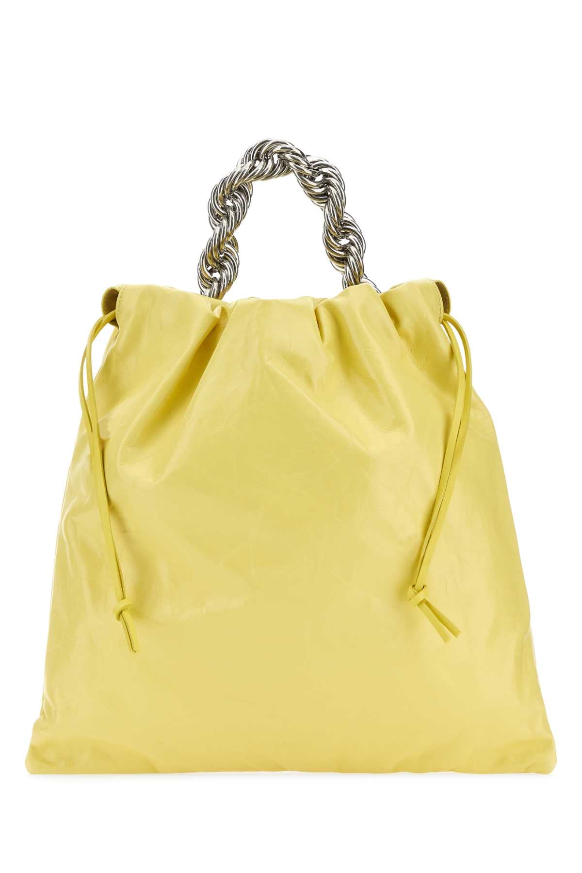 Yellow Leather Bucket Bag Pastelyellow Borse A Secchiello