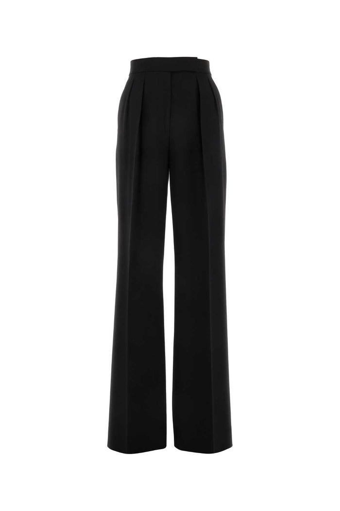 Black Stretch Wool Karub Wide-Leg Pantâ Nero Pantaloni