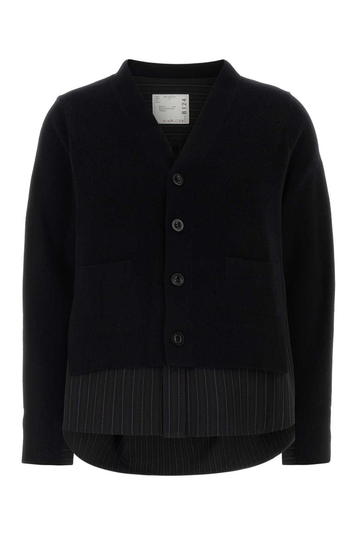 Black Wool Cardigan Maglieria